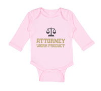 Long Sleeve Bodysuit Baby Attorney Work Product Style C Funny Humor Cotton - Cute Rascals