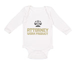 Long Sleeve Bodysuit Baby Attorney Work Product Style C Funny Humor Cotton - Cute Rascals