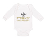 Long Sleeve Bodysuit Baby Attorney Work Product Style C Funny Humor Cotton - Cute Rascals