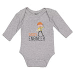 Long Sleeve Bodysuit Baby Daddy Engineer Profession Boy with Helmet and Tools - Cute Rascals