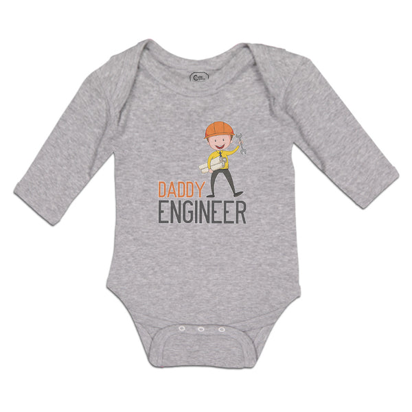 Long Sleeve Bodysuit Baby Daddy Engineer Profession Boy with Helmet and Tools - Cute Rascals