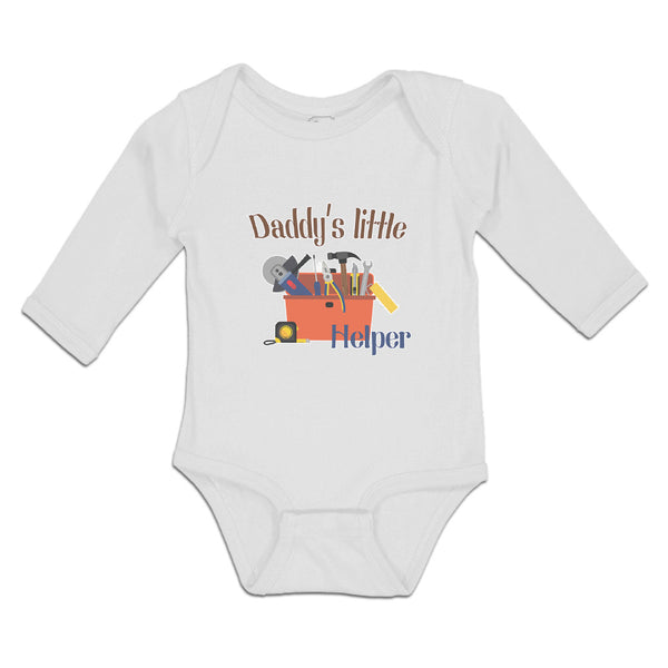 Long Sleeve Bodysuit Baby Daddy's Helper Profession Carpenterer Tools Cotton - Cute Rascals