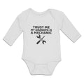 Long Sleeve Bodysuit Baby Trust Me My Grandpa Is A Mechanic with Tools Cotton