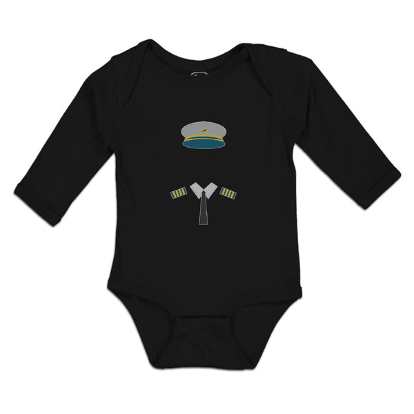 Long Sleeve Bodysuit Baby Pilot Costume Hat and Insignias Boy & Girl Clothes