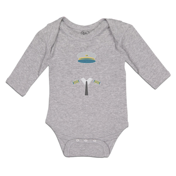 Long Sleeve Bodysuit Baby Pilot Costume Hat and Insignias Boy & Girl Clothes