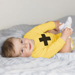 Long Sleeve Bodysuit Baby Emergency First Aid Black Cross Boy & Girl Clothes - Cute Rascals