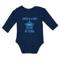 Long Sleeve Bodysuit Baby There's A New in Town Sheriff Circle with Star Cotton