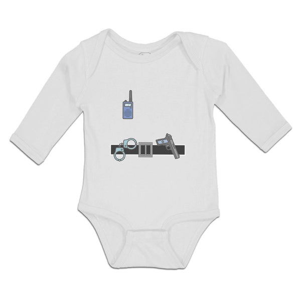 Long Sleeve Bodysuit Baby Security Officer Costume Walkie Talkie Gun Cotton