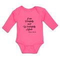 Long Sleeve Bodysuit Baby I Am Fearfully and Wonderfully Made Pslam 139:14