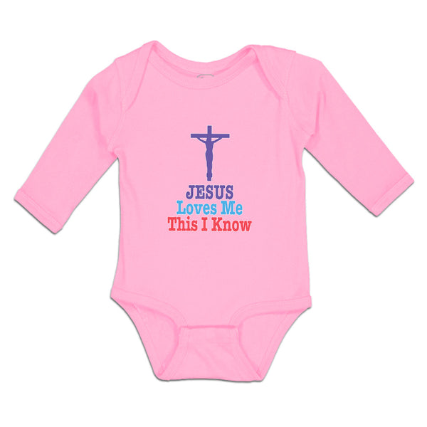 Long Sleeve Bodysuit Baby Jesus Loves Me This I Know Cross Boy & Girl Clothes