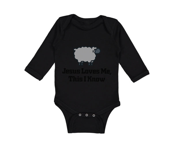 Long Sleeve Bodysuit Baby Jesus Loves Me This I Know Christian Jesus God Style C