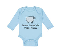 Long Sleeve Bodysuit Baby Jesus Loves Me This I Know Christian Jesus God Style C