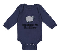 Long Sleeve Bodysuit Baby Jesus Loves Me This I Know Christian Jesus God Style C