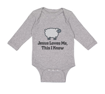 Long Sleeve Bodysuit Baby Jesus Loves Me This I Know Christian Jesus God Style C