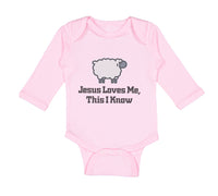 Long Sleeve Bodysuit Baby Jesus Loves Me This I Know Christian Jesus God Style C