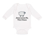 Long Sleeve Bodysuit Baby Jesus Loves Me This I Know Christian Jesus God Style C