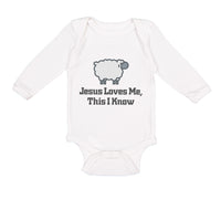 Long Sleeve Bodysuit Baby Jesus Loves Me This I Know Christian Jesus God Style C