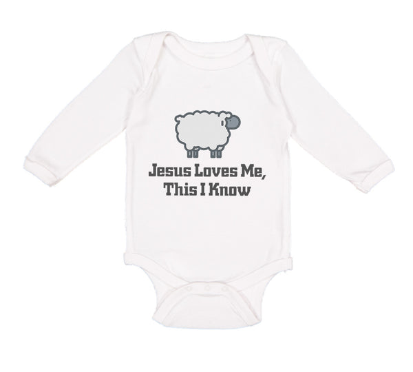 Long Sleeve Bodysuit Baby Jesus Loves Me This I Know Christian Jesus God Style C