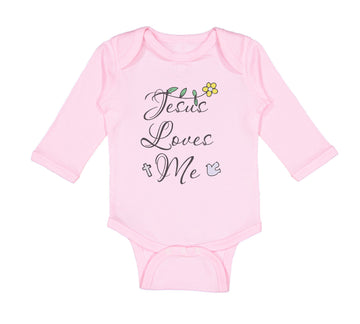 Long Sleeve Bodysuit Baby Jesus Loves Me Christian Jesus Boy & Girl Clothes
