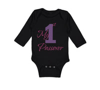 Long Sleeve Bodysuit Baby My First Passover Jewish B Boy & Girl Clothes Cotton