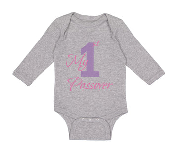 Long Sleeve Bodysuit Baby My First Passover Jewish B Boy & Girl Clothes Cotton