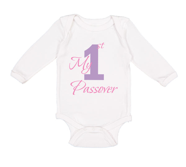 Long Sleeve Bodysuit Baby My First Passover Jewish B Boy & Girl Clothes Cotton