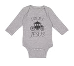 Long Sleeve Bodysuit Baby I Roll with Jesus Christian Jesus God Cotton