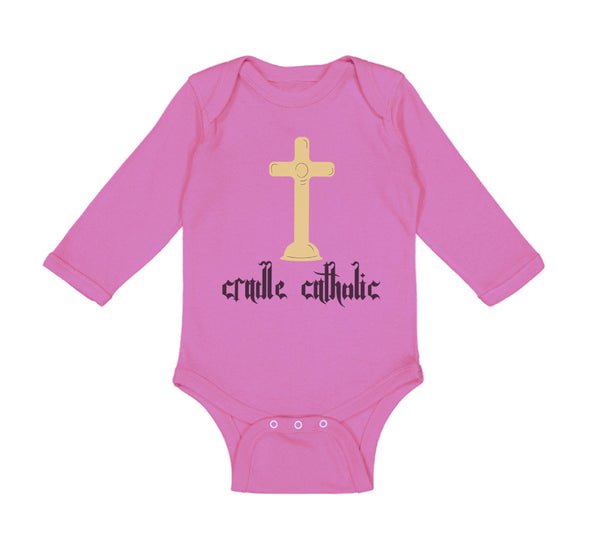 Long Sleeve Bodysuit Baby Cradle Catholic Christian Jesus God Boy & Girl Clothes - Cute Rascals