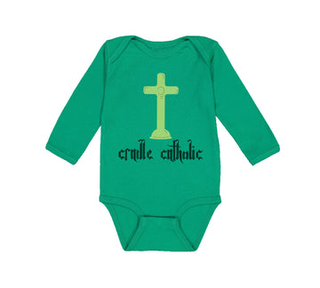 Long Sleeve Bodysuit Baby Cradle Catholic Christian Jesus God Boy & Girl Clothes