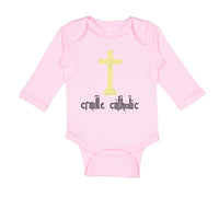 Long Sleeve Bodysuit Baby Cradle Catholic Christian Jesus God Boy & Girl Clothes - Cute Rascals