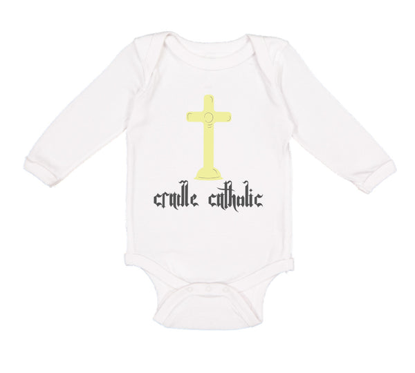 Long Sleeve Bodysuit Baby Cradle Catholic Christian Jesus God Boy & Girl Clothes - Cute Rascals