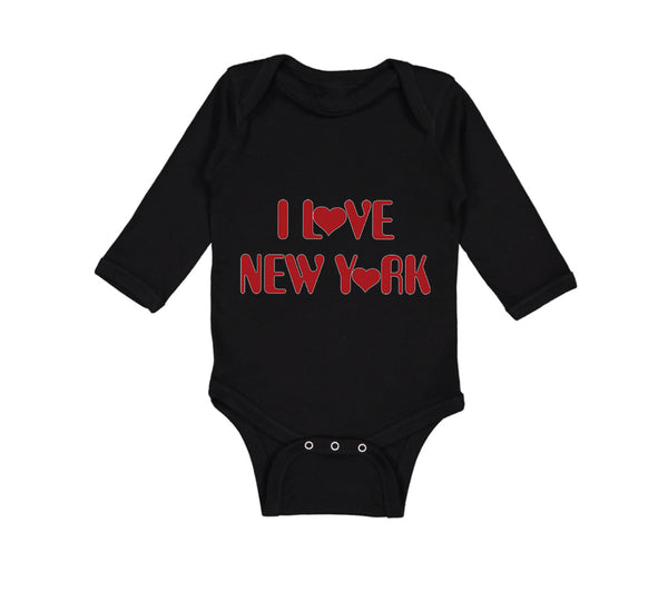 Long Sleeve Bodysuit Baby I Love New York Valentines Love Boy & Girl Clothes