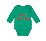 Long Sleeve Bodysuit Baby I Love New York Valentines Love Boy & Girl Clothes