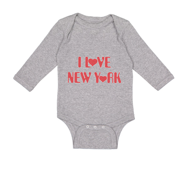 Long Sleeve Bodysuit Baby I Love New York Valentines Love Boy & Girl Clothes