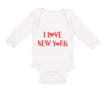 Long Sleeve Bodysuit Baby I Love New York Valentines Love Boy & Girl Clothes