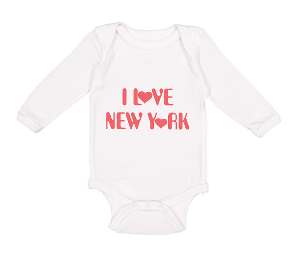 Long Sleeve Bodysuit Baby I Love New York Valentines Love Boy & Girl Clothes