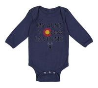 Long Sleeve Bodysuit Baby My Aunt in Colorado Loves Me Valentines Love Cotton