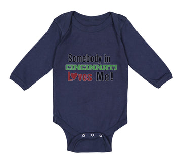 Long Sleeve Bodysuit Baby Somebody in Cincinnati Loves Me! Boy & Girl Clothes