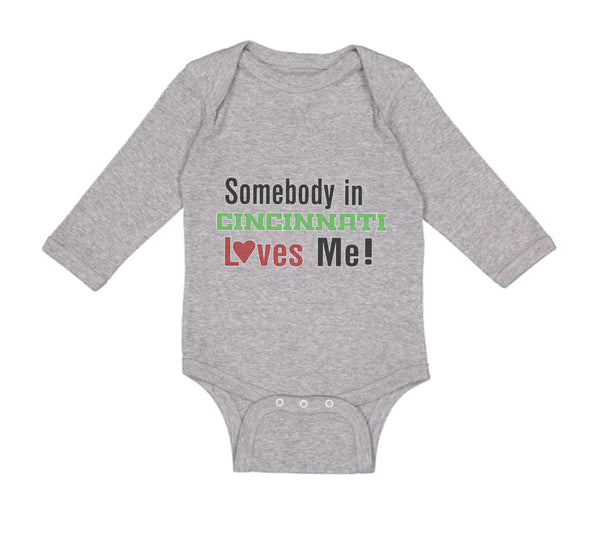 Long Sleeve Bodysuit Baby Somebody in Cincinnati Loves Me! Boy & Girl Clothes