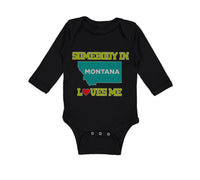 Long Sleeve Bodysuit Baby Somebody in Montana Loves Me B Boy & Girl Clothes