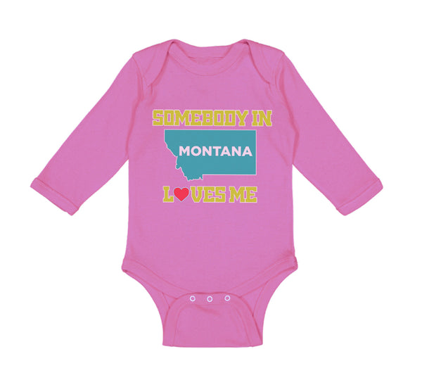 Long Sleeve Bodysuit Baby Somebody in Montana Loves Me B Boy & Girl Clothes