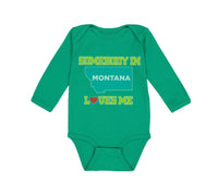 Long Sleeve Bodysuit Baby Somebody in Montana Loves Me B Boy & Girl Clothes