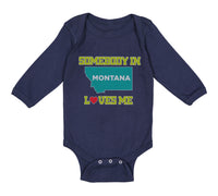 Long Sleeve Bodysuit Baby Somebody in Montana Loves Me B Boy & Girl Clothes