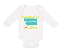 Long Sleeve Bodysuit Baby Somebody in Montana Loves Me B Boy & Girl Clothes