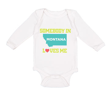 Long Sleeve Bodysuit Baby Somebody in Montana Loves Me B Boy & Girl Clothes