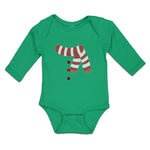 Long Sleeve Bodysuit Baby Christmas Snowman Costume Scarf Buttons Cotton - Cute Rascals