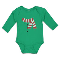 Long Sleeve Bodysuit Baby Christmas Snowman Costume Scarf Buttons Cotton - Cute Rascals