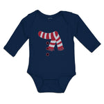 Long Sleeve Bodysuit Baby Christmas Snowman Costume Scarf Buttons Cotton - Cute Rascals