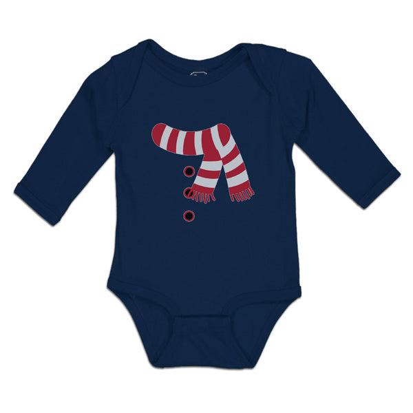 Long Sleeve Bodysuit Baby Christmas Snowman Costume Scarf Buttons Cotton - Cute Rascals