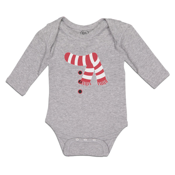 Long Sleeve Bodysuit Baby Christmas Snowman Costume Scarf Buttons Cotton - Cute Rascals